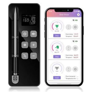 Smart Bluetooth Wireless Meat Thermometer  Display Base, NIST ±0.5°F Accuracy